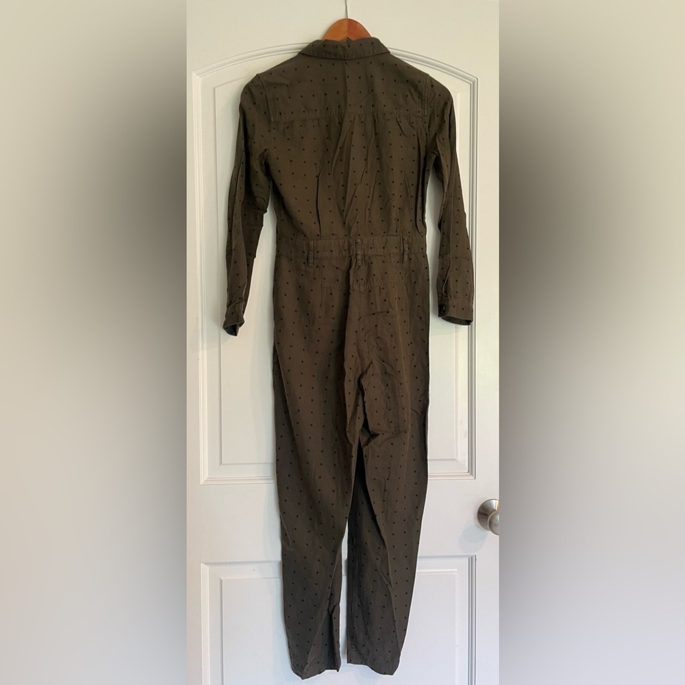 Madewell Olive Polka Dot Coastal Jumpsuit XS - Picture 7 of 11